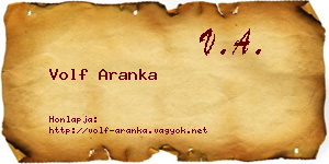Volf Aranka névjegykártya