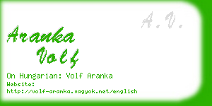 aranka volf business card